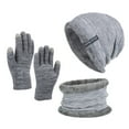 thumbnail image 1 of Baberdicy Winter Beanie Hat Scarf Gloves, Women Men Autumn And Winter Solid Color Wool Hat Thickened Warm Ear Protection Cold Knitted Hat Glove Scarf Three Piece Set Gifts for Women Men One Size, 1 of 7