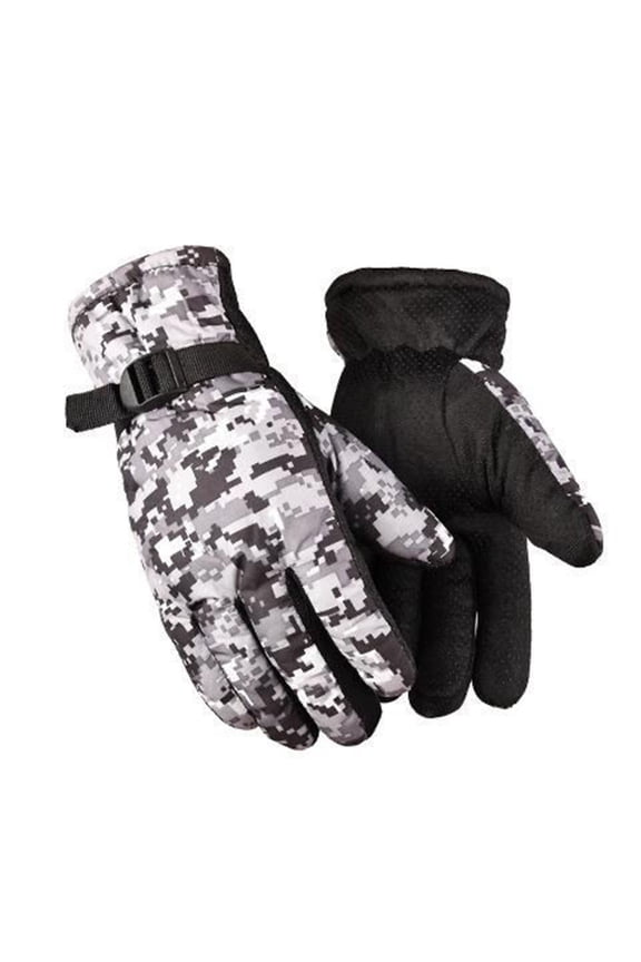Winter Gloves - Windproof Camouflage - Thermal Lining - Touchscreen Compatible - Ski/Snow Sports - Winter Outdoor Wind Proof Glove Ski Riding Camouflage Warm Grey,One Size