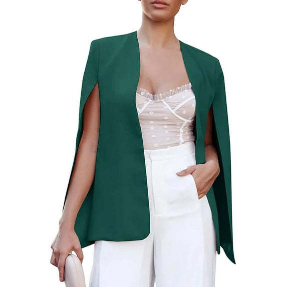 Baberdicy Woman Coat Women Fashion Multipurpose Loose Short Shawl Coat Cape Cardigan Jacket Trench Outwear Womens Blazer Green