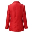 thumbnail image 1 of Baberdicy Women Coat Womens Casual Solid Long Sleeve Lapel Button Pocket Loose Jacket Office Coat Womens Blazer Red, 1 of 5