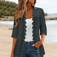 thumbnail image 1 of Baberdicy Women's 3/4 Sleeve Beach Cardigan, Summer Lightweight Lace Side Open Cover up , Lightweight 3/4-Sleeve Cardigan, Summer Open-Front Top Dark Gray Xxl, 1 of 5
