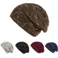 thumbnail image 1 of Baberdicy Women's Beaded Muslim Hijab Cap, Crystal Embellished Turban Headscarf,Charcoal Fits All – Gift Ready, 1 of 2
