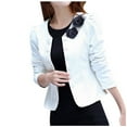 thumbnail image 1 of Baberdicy Women's Cardigan Blazer Clearance！Long Applique Suit Small Sleeve Cardigan Breasted Double Women Bow Fashion Short Women's Blouse Spring Slaes White, 1 of 7