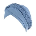 thumbnail image 1 of Baberdicy Women's Chemo Turban Hat Ethnic Pre-Tied Headwrap, Blue One Size, 1 of 2