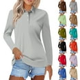 thumbnail image 1 of Baberdicy Women's Cotton Linen Embroidered Tops 3/4 Sleeve V Neck Button Casual Loose Fit Blouses T Shirts (Beige), Orange 4Xl, 1 of 6