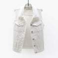 thumbnail image 1 of Baberdicy Women's Denim Vest, Sleeveless Oversized Shirt Jacket for Layering , Sleeveless Denim Shirt, Casual Vest Jacket, Relaxed Layer White 5Xl, 1 of 5
