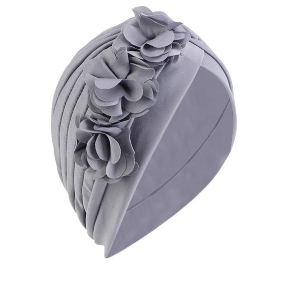 Baberdicy Women's Floral Turban - Elastic Head Cover - Ethnic Print - Cancer Comfort Cap - Adjustable Fit - Women Cancer Head Scarf Hat Cap Hair Scarf Turban Head Wrap Grey,One Size