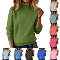 thumbnail image 1 of Baberdicy Women's Half Zip Sweaters Long Sleeve Mock Neck Loose Fit Casual Winter Pullover Tops, Pink Xl, 1 of 6