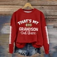 thumbnail image 1 of Baberdicy Women's Hoodless Hoodie Women's That's My Grandson Out There Football Lover Casual Sweatshirt, Pullover Sweatshirts for Women Red L, 1 of 8