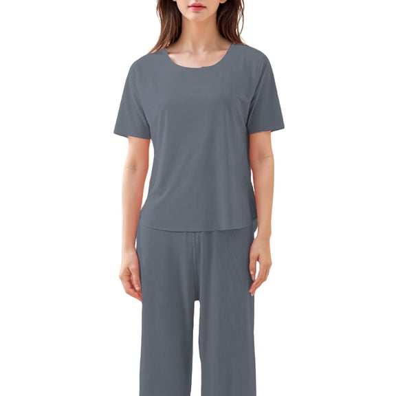 Baberdicy Women's Ice Silk Pajama Set - Lightweight Cooling Sleepwear for Summer Blue Xl, Women's Summer Thin Cold Ice Home Clothes