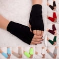 thumbnail image 1 of Baberdicy Women's Knitted Arm Warmers, Fingerless Soft Winter Gloves,Crimson Red Fits All – Gift Ready, 1 of 3