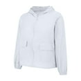 thumbnail image 1 of Baberdicy Women's Lightweight Hooded Sun Jacket, Summer Uv Protective Skin Coat with Side Pockets , Hooded Flannel Jacket, Zip Fleece Coat, Winter Warmth Layer White 4Xl, 1 of 5