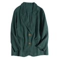thumbnail image 1 of Baberdicy Women's Linen Blazer Jacket Lightweight Linen Suit Jacket for Women - Casual Long Sleeve Open Front Blazer - Spring Summer Office Coat (S-XXL) (Green | L), 1 of 4