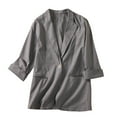 thumbnail image 1 of Baberdicy Women's Linen Blazer Jacket Lightweight Linen Suit Jacket for Women - Casual Long Sleeve Open Front Blazer - Spring Summer Office Coat (S-XXL) (Grey | L), 1 of 7