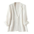 thumbnail image 1 of Baberdicy Women's Linen Blazer Jacket Lightweight Linen Suit Jacket for Women - Casual Long Sleeve Open Front Blazer - Spring Summer Office Coat (S-XXL) (White | L), 1 of 9