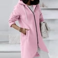 thumbnail image 1 of Baberdicy Women's Long Hooded Zip up Hoodie, Street Style Irregular Hem Fleece Top , Irregular-Hem Hoodie, Longline Zip Sweatshirt, Streetwear Layer Pink 3Xl, 1 of 5