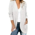 thumbnail image 1 of Baberdicy Women's Long Sleeve Open Front Cardigan Casual Tops with Pockets White, Size: S-5Xl, 1 of 3