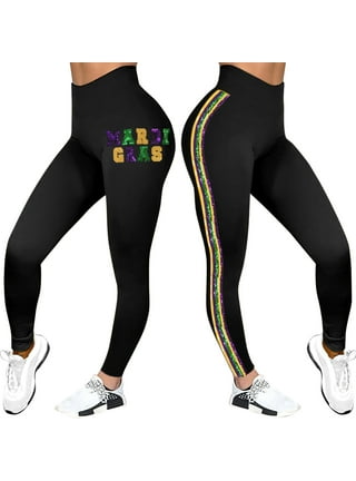 CLZOUD Stretchy Work Pants for Women Black Polyester,Spandex Print High  Waist Pants for Womens Tights Compression Yoga Fitness High Waist Leggings  Xxl