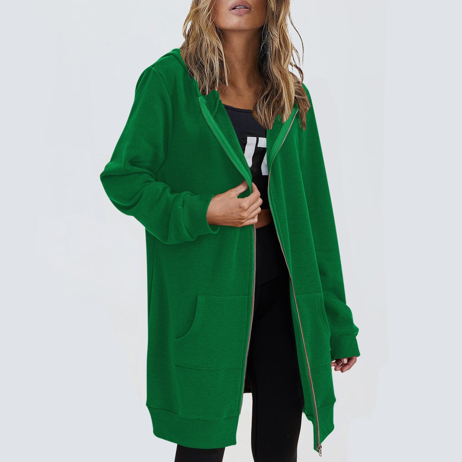 Long-Length Belted Tunic Sweatshirt For Summer main image 0