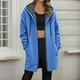 thumbnail image 1 of Baberdicy Women's Mid-Length Solid Color Coat, Classic Fleece Lined Warm Trench Jacket , Classic Fleece-Lined Coat, Solid Winter Jacket, Warm Everyday Layer Sky Blue M, 1 of 5