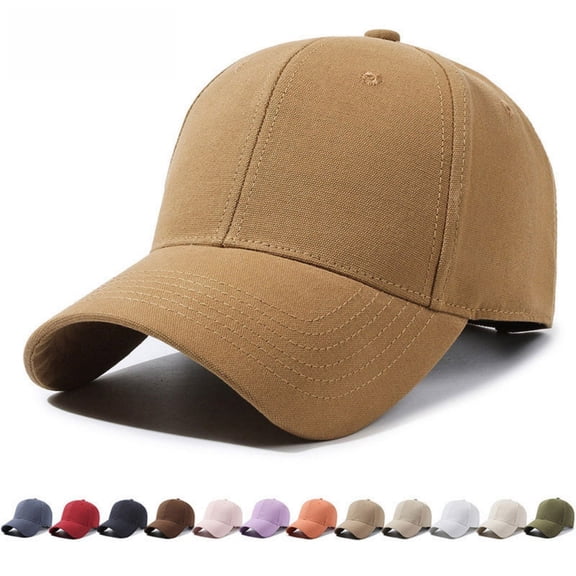 Baberdicy Women's Oversized Baseball Cap, Big Head Adjustable Dad Hat, Solid Color Cotton Twill Beige Universal Fit