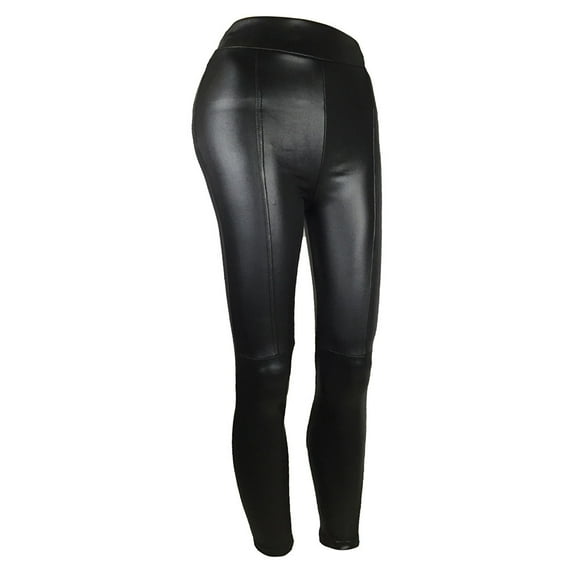 Baberdicy Women's Pants Fashion Womens Solid Splice Casual Trousers Leather Tight Leggings Pants Leather Pants Black