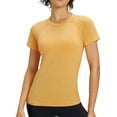 thumbnail image 1 of Baberdicy Women's Quick-Dry Yoga T-Shirt – Summer Breathable Workout Tee for Outdoor Running, Loose-Fit Moisture-Wicking Sportswear, Plus Size Fitness Training Top (Yellow | M), 1 of 5