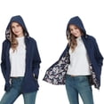 thumbnail image 1 of Baberdicy Women's Reversible Printed Raincoat, Lightweight Packable Waterproof Windbreaker , Reversible Printed Raincoat, Lightweight Windbreaker, Packable Jacket Navy L, 1 of 5