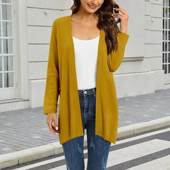 Baberdicy Women's Short Sleeve Asymmetrical Cardigan, Summer Chic Cotton Linen Blend Knit Top , Irregular Knit Cardigan, Summer Lightweight Top, Casual Cover-Up Yellow S