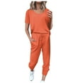 thumbnail image 1 of Baberdicy Women's Short Sleeve Lounge Set Clearance! Women's Athletic Shirts & Tees Orange Xxl, 1 of 3