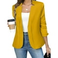 thumbnail image 1 of Baberdicy Women's Slim Fit Blazer, Business Casual Long Sleeve Open Front Jacket , Tailored Business Blazer, Open-Front Suit Jacket, Office Layer Yellow 3Xl, 1 of 5