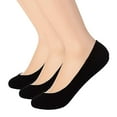 thumbnail image 1 of Baberdicy Women's Socks 3-Pair - No Show Silicone Grip - Ultra Thin Breathable - Sports/Leisure - Anti-Slip Heel - Summer Invisible Black,One Size, 1 of 3