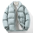 thumbnail image 1 of Baberdicy Women's Stand Collar Puffer Jacket, Winter Warm Windproof Ribbed Cuff Coat , Stand-Collar Puffer Jacket, Straight Warm Coat, Winter Cotton Layer Blue S, 1 of 5