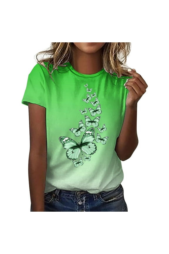 Women's T-Shirts Women's Cute Frog Shirt Shirt Top Short Sleeve Casual Print T Shirt Womens Tops