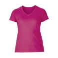 thumbnail image 1 of Baberdicy Women's T-Shirts Womens Summer Tops Casual Short Sleeve Tee Shirts Loose Solid Color V Neck Women's T Shirt Short Sleeves Womens Tops Hot Pink, 1 of 4