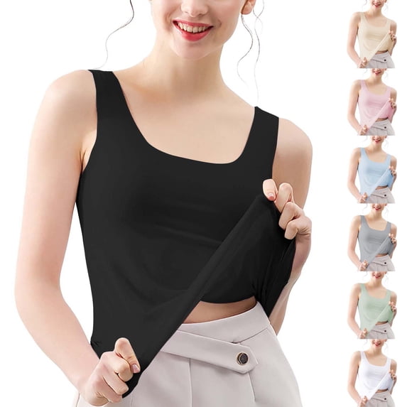 Baberdicy Women's Tank Tops Sleeveless Crew Neck Solid Color Loose Fit Casual Summer Camisoles, Blue 3Xl