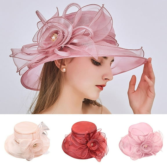 Baberdicy Women's Wedding Fascinator Hat, Small Clip for Bride, Mother of The Bride, Guest, Tea Party, Spring Event Rose Gold Universal Fit