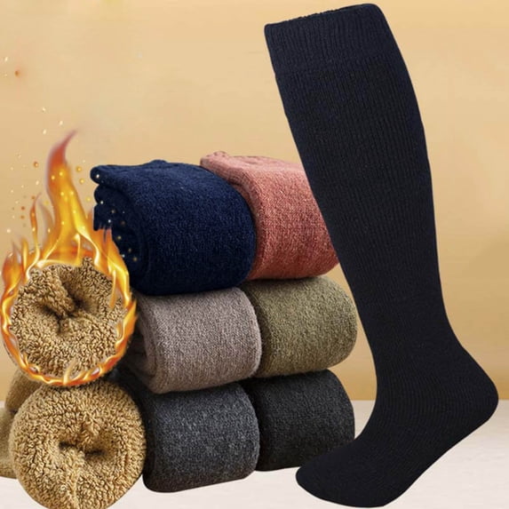 Baberdicy Women's Wool Blend Knee High Socks, Extra Thick Thermal Socks for Winter, Cable Knit T1505 Universal Fit