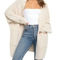 thumbnail image 1 of Baberdicy Womens 2023 Winter Fall Casual Open Front Knit Long Cardigans Sweaters Coats, Women's New Knitted Cardigan White, Size: S-3XL, 1 of 3