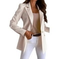thumbnail image 1 of Baberdicy Womens Blazer Women Casual Solid Single Button Lapel Long Sleeve Slim Suit Temperament Blazers Coat for Office Ladies Blazers for Women Business Casual Khaki 2Xl, 1 of 3