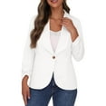 thumbnail image 1 of Baberdicy Womens Blazer Women Suit Solid Color Open Front Office Jackets Plus Size Long Sleeve Summer Work Office Cardigan with Pockets Women's Blazers & Suit Jackets White, 1 of 8