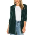 thumbnail image 1 of Baberdicy Womens Blazer Women's Golden Velvet Solid Colour Fashion Casual Top Jacket Womens Blazer Army Green, 1 of 7