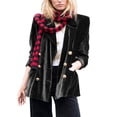 thumbnail image 1 of Baberdicy Womens Blazer Women's Golden Velvet Solid Colour Fashion Casual Top Jacket Womens Blazer Black, 1 of 5