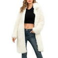 thumbnail image 1 of Baberdicy Womens Cardigan Lightweight Women's Long Teddy Coat Winter Warm Puffy Jacket Fluffy Women's Coat Jackets Long Sleeve Casual Long Warm Faux Plush Overcoat Winter Jackets for Women White, 1 of 6
