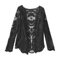 thumbnail image 1 of Baberdicy Womens Cardigans Lightweight Limited Time Deal, Women's Spring/Summer Cotton Embroidered Lace Cardigan Short Bat Sleeve Loose Shawl 7 Inch Sleeve Air Conditioning Hoodie for Women, 1 of 4