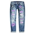 thumbnail image 1 of Baberdicy Womens Jeans Women's Autumn and Winter Valentine's Day Jeans Printed Hole Thickened Trousers Ripped Jeans Womens, 1 of 4