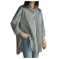 thumbnail image 1 of Baberdicy Womens Shirts Top Women's Long Casual Sleeve Striped Printed Slit Shirt Button Women Shirts Blouses for Women Black, 1 of 8