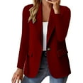 thumbnail image 1 of Baberdicy Blazer Jackets for Women, Women's Autumn and Winter Long Sleeved Button Solid Color Cardigan Small Suit Jacket Womens Blazer Wine, 1 of 6