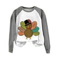 thumbnail image 1 of Baberdicy Womens Tops Women's Thanksgiving Cute Turkey Print Casual Sweatshirt Plus Size Tops for Women Grey, 1 of 3