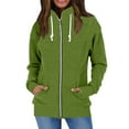 thumbnail image 1 of Baberdicy Womens Winter Coats Women Autumn Winter Long Sleeve Fleece Warm Hoodless Stand Collar Solid Color Zip Jacket Womens Winter Coats Green, 1 of 5